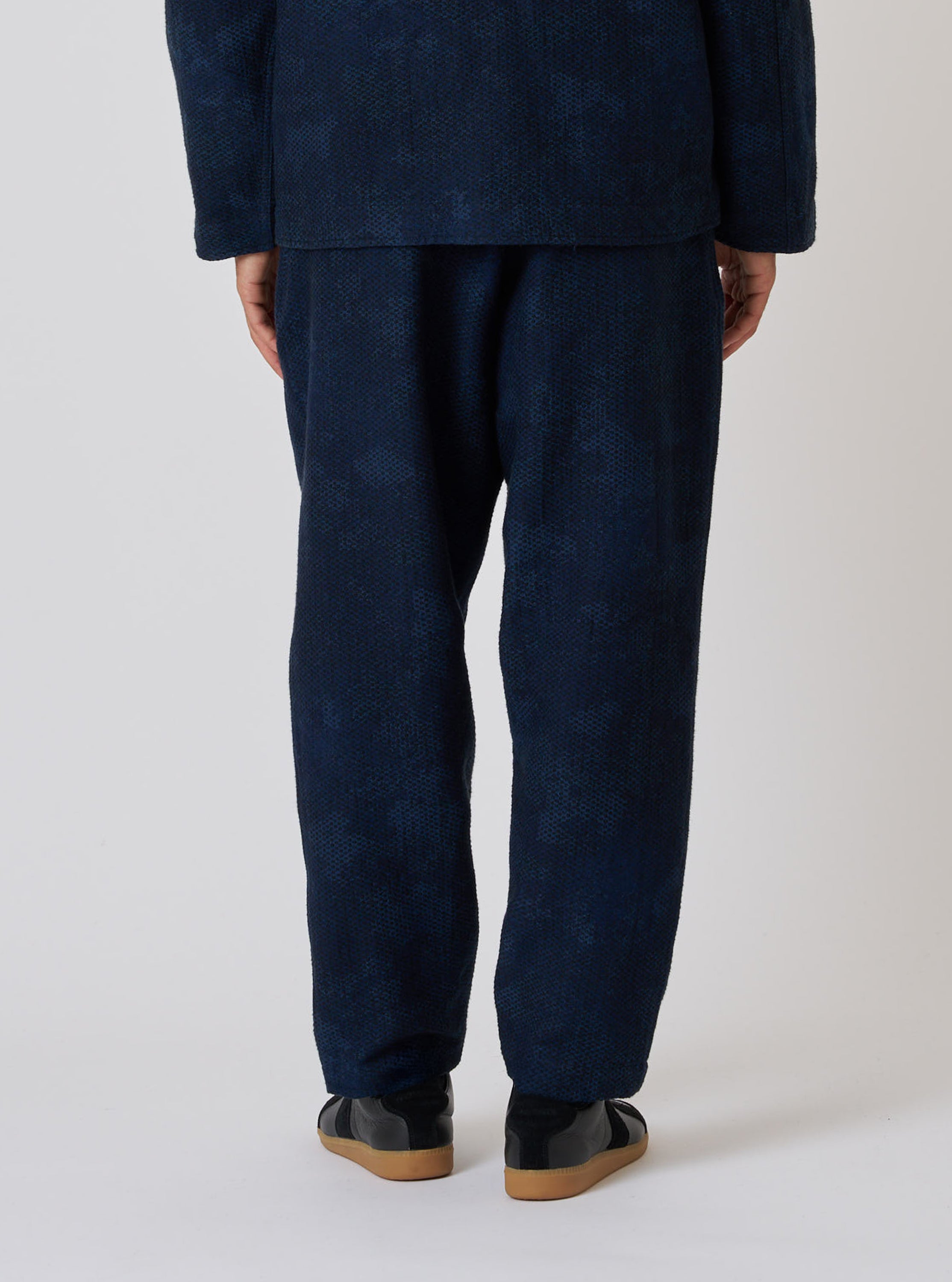 Men's Black/Indigo Denim Camo Pleated Track Pant – Universal Works