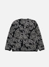 Charcoal Flower Fleece Cardigan