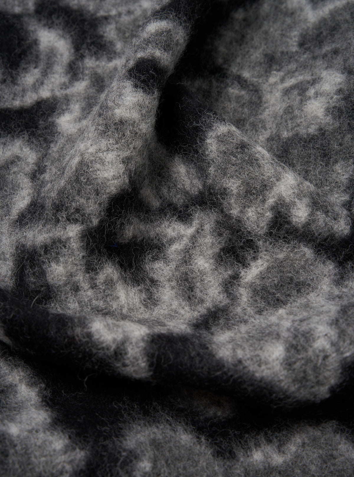 Charcoal Flower Fleece Cardigan