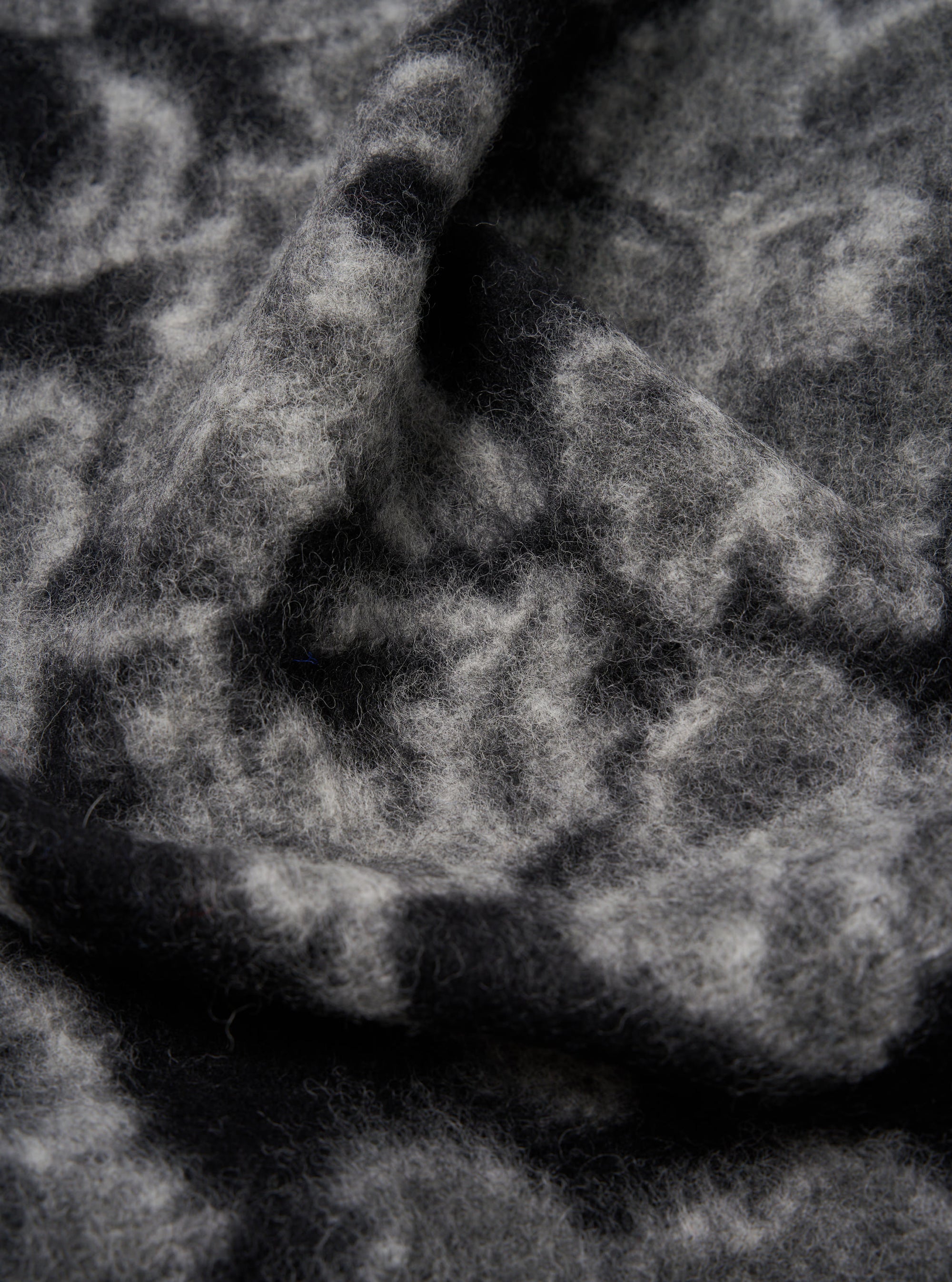 Charcoal Flower Fleece Cardigan