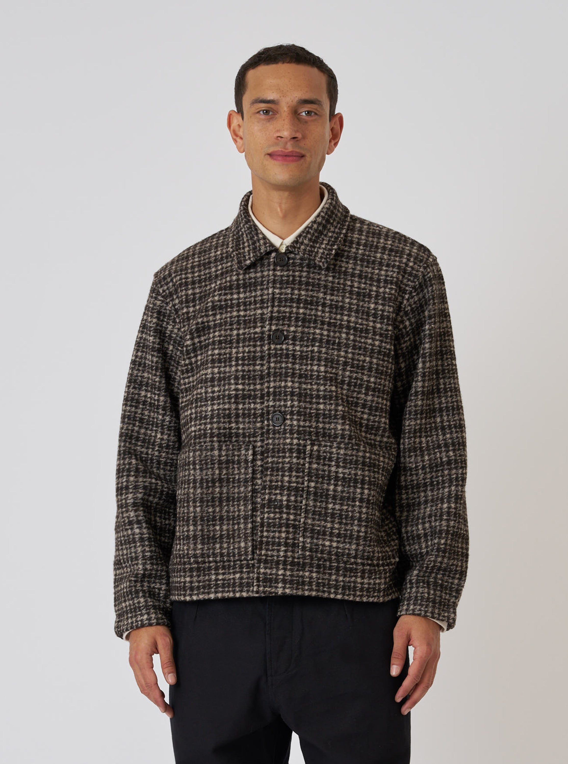 Men's Brown Jacquard Knit Rams Jacket – Universal Works