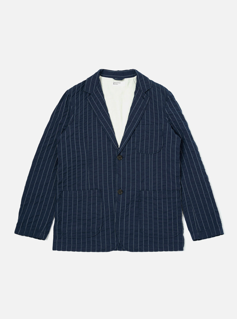 Navy Chester Stripe Two Button Jacket