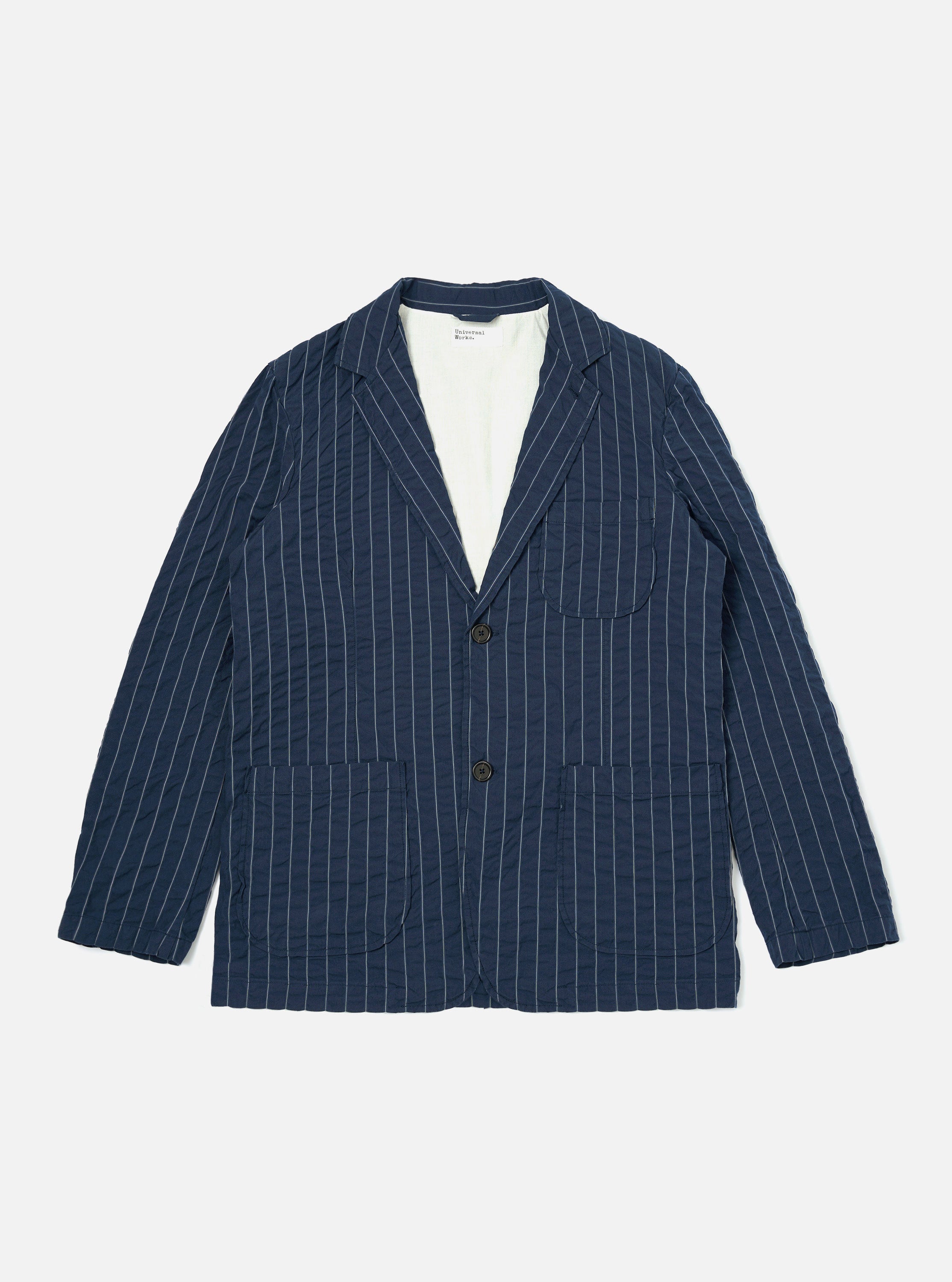 Men's Navy Chester Stripe Two Button Jacket – Universal Works