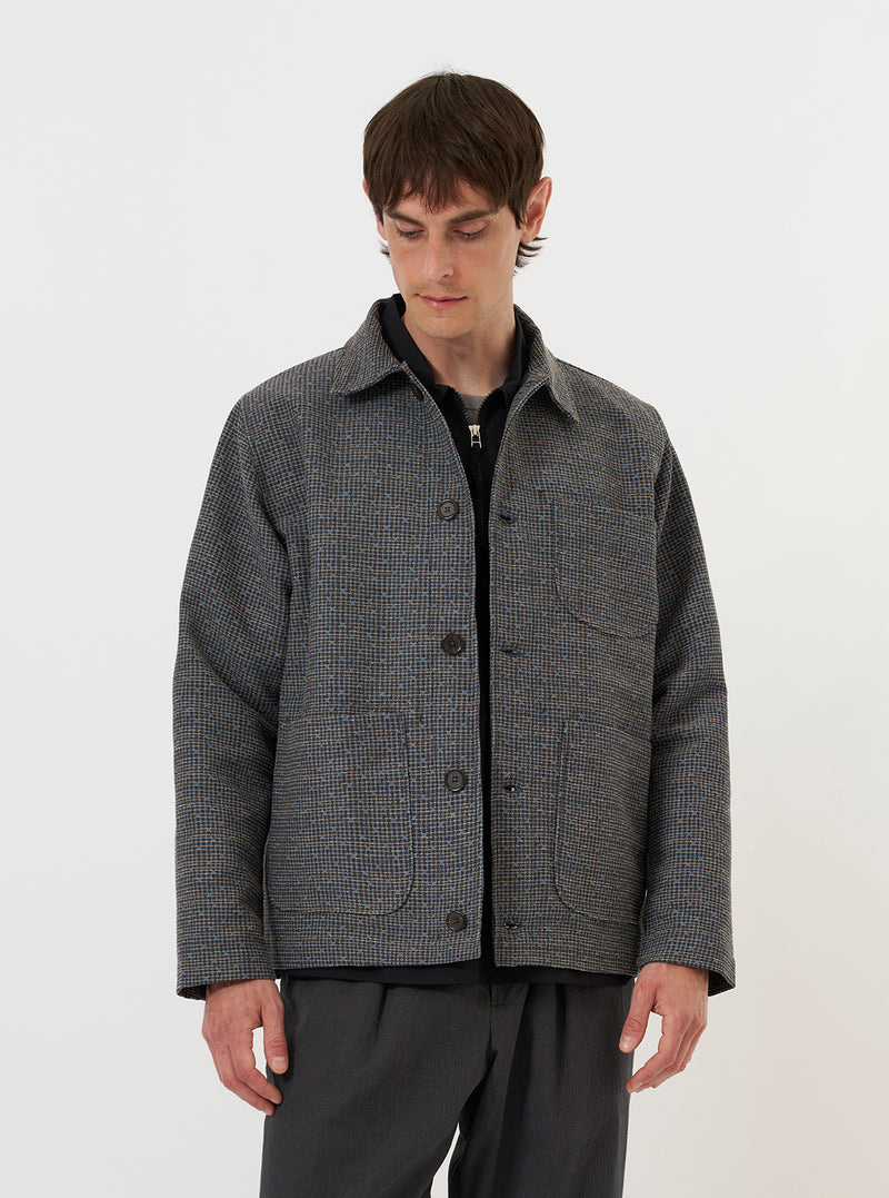 Grey/Blue Jacquard Weave Field Jacket