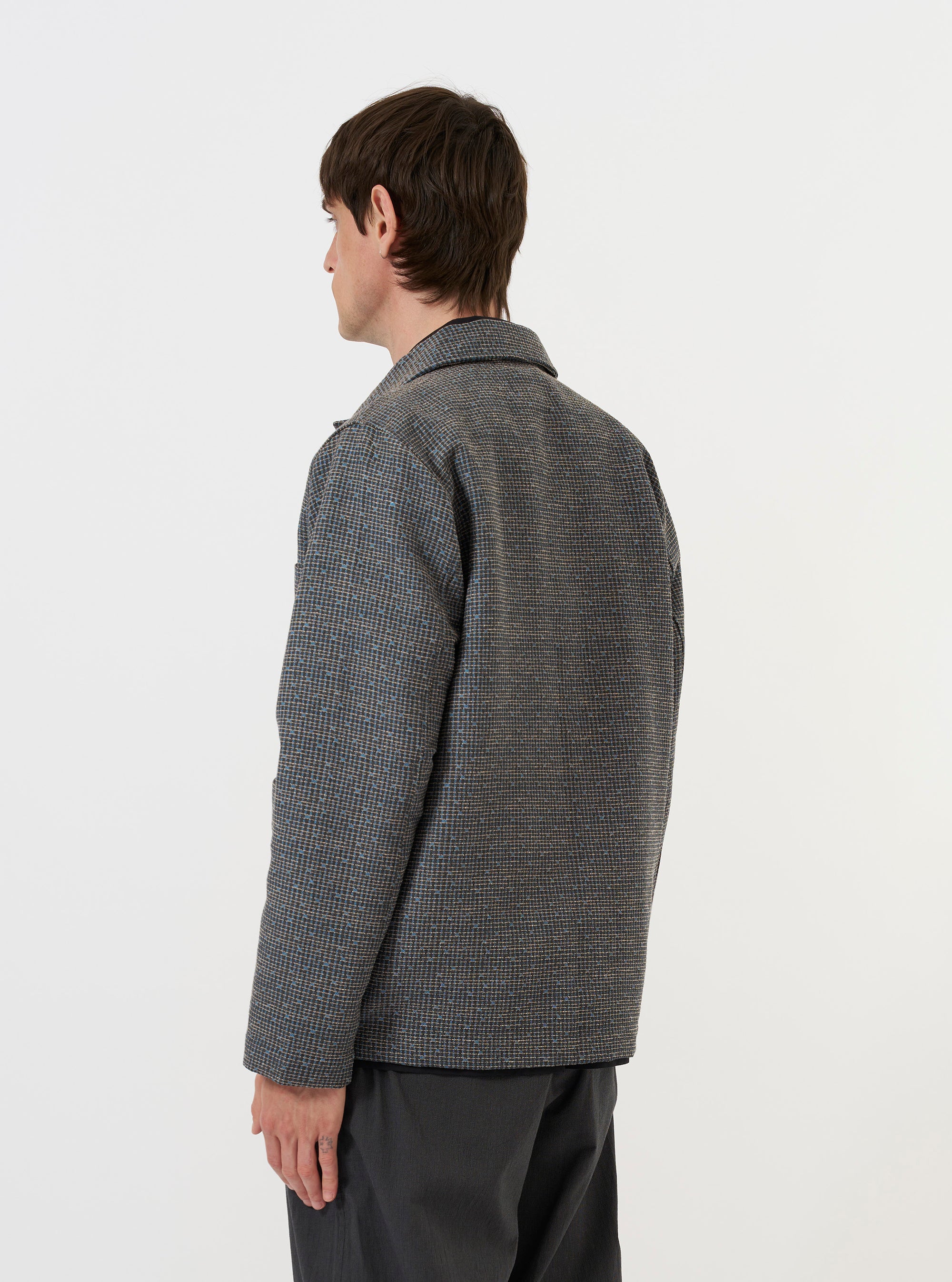 Grey/Blue Jacquard Weave Field Jacket