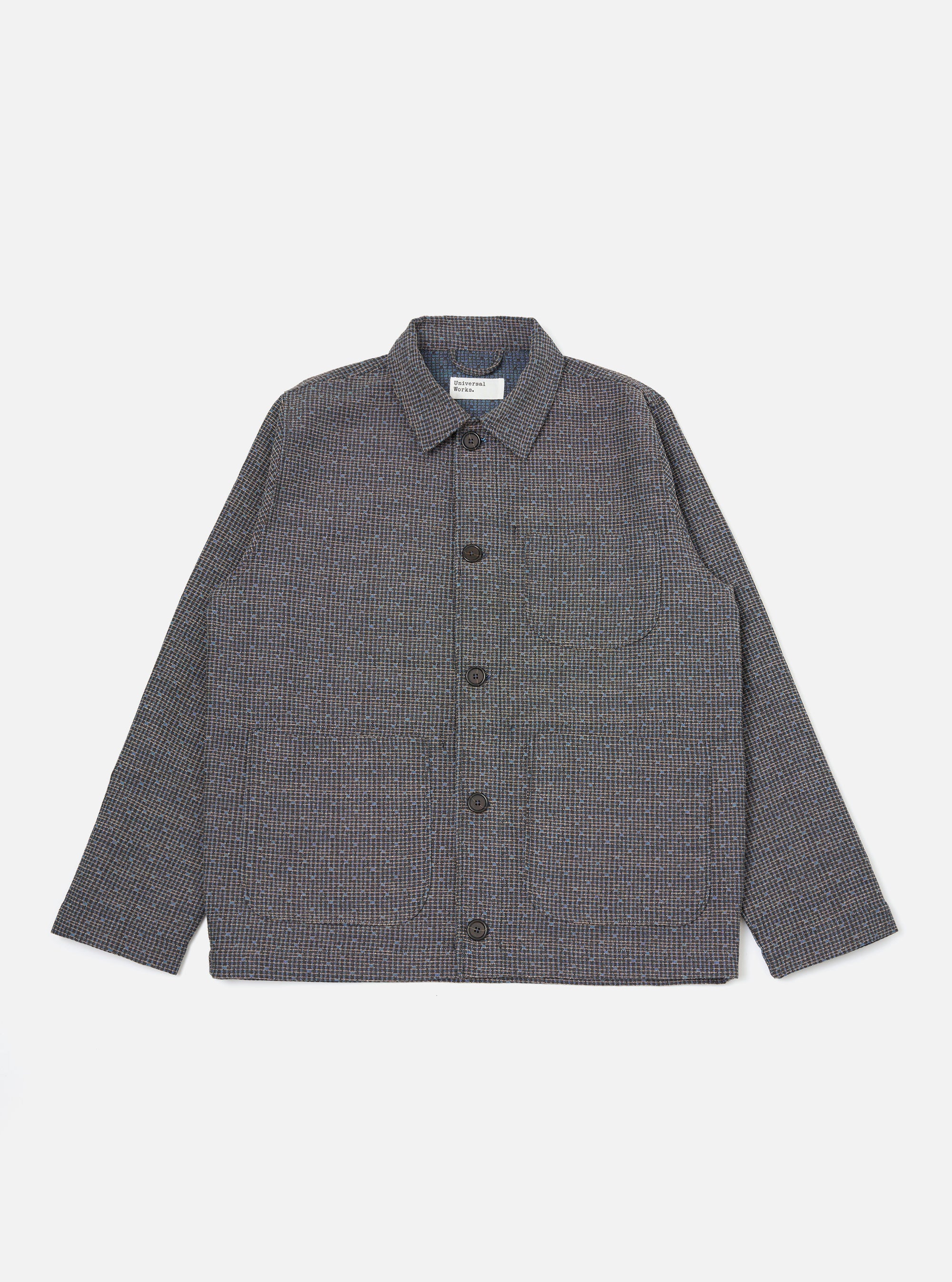 Grey/Blue Jacquard Weave Field Jacket