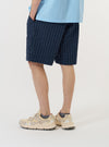 Navy Chester Stripe Pleated Track Short