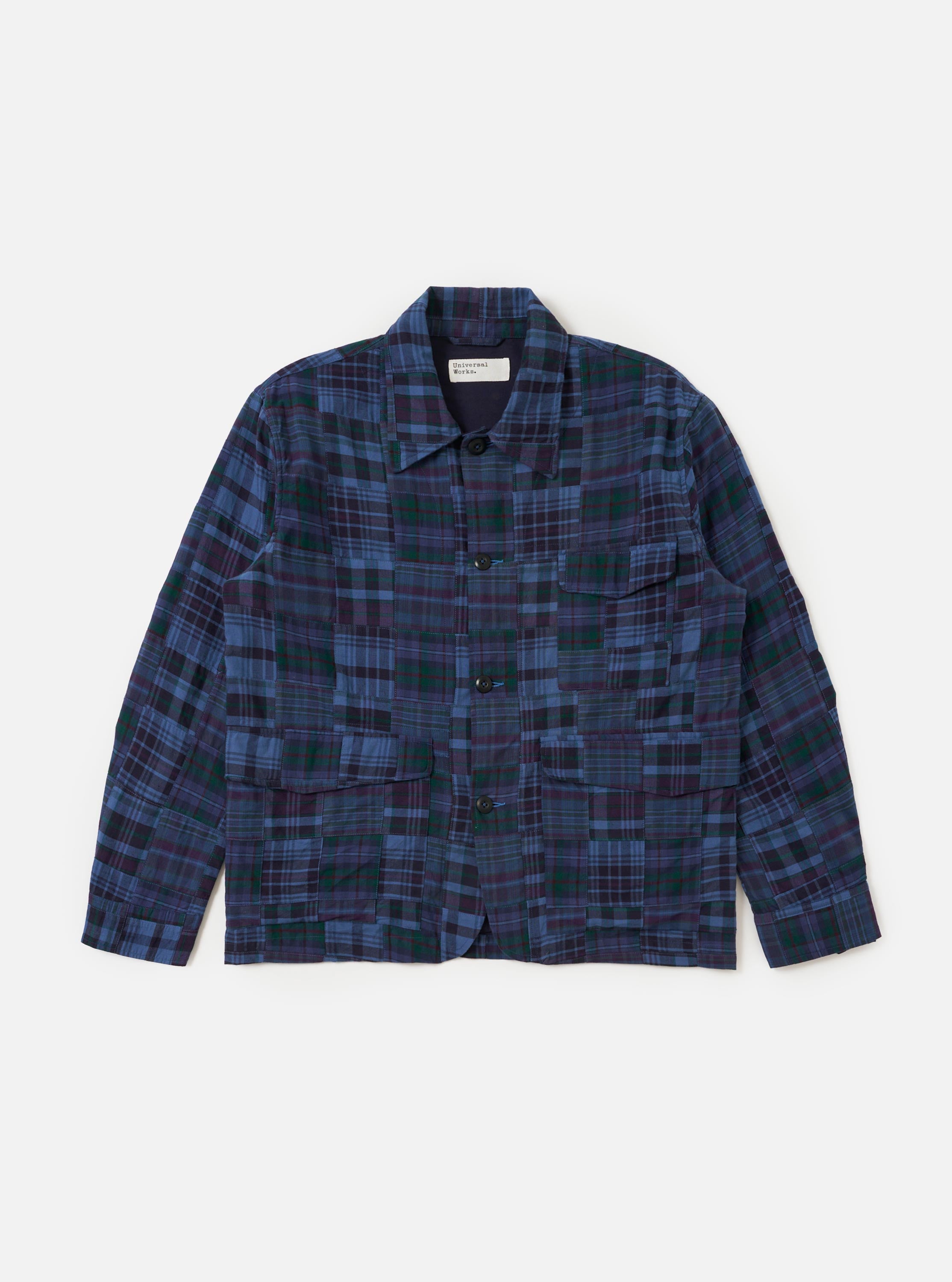 Men's Navy Madras Patchwork Duty Jacket – Universal Works