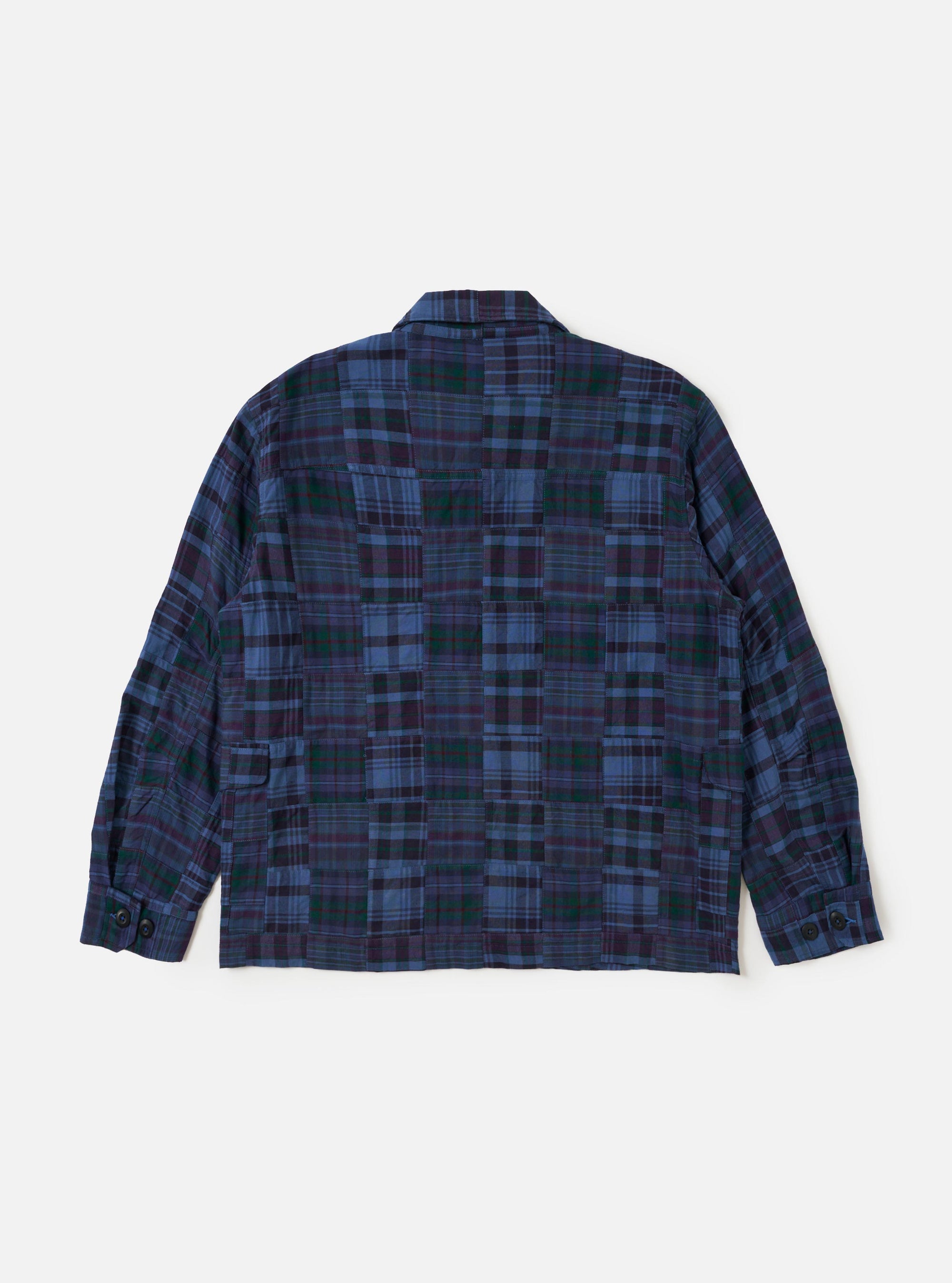 Navy Madras Patchwork Duty Jacket