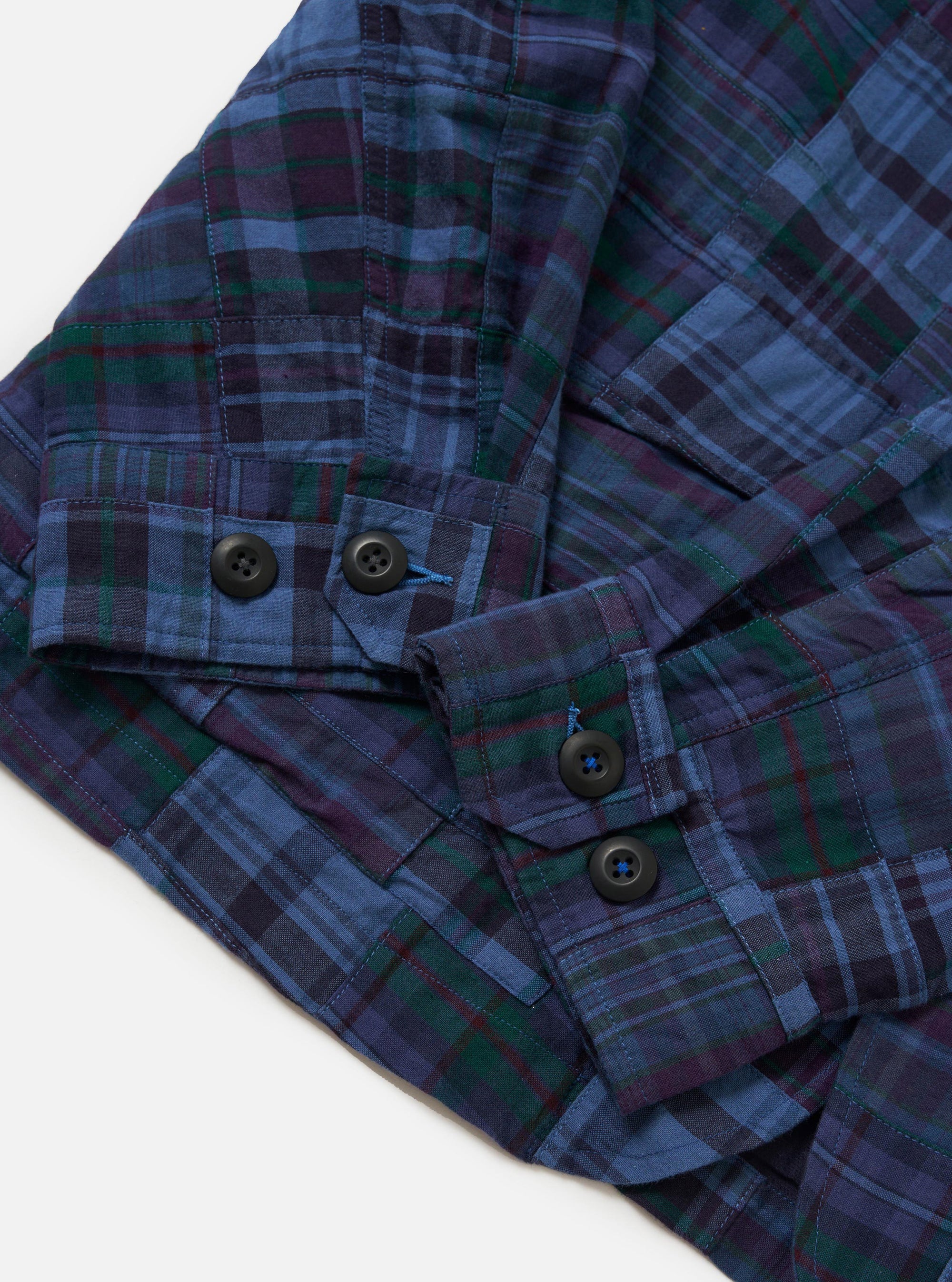Navy Madras Patchwork Duty Jacket