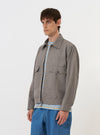 Mid Grey Linen Slub Weave E130 Jacket