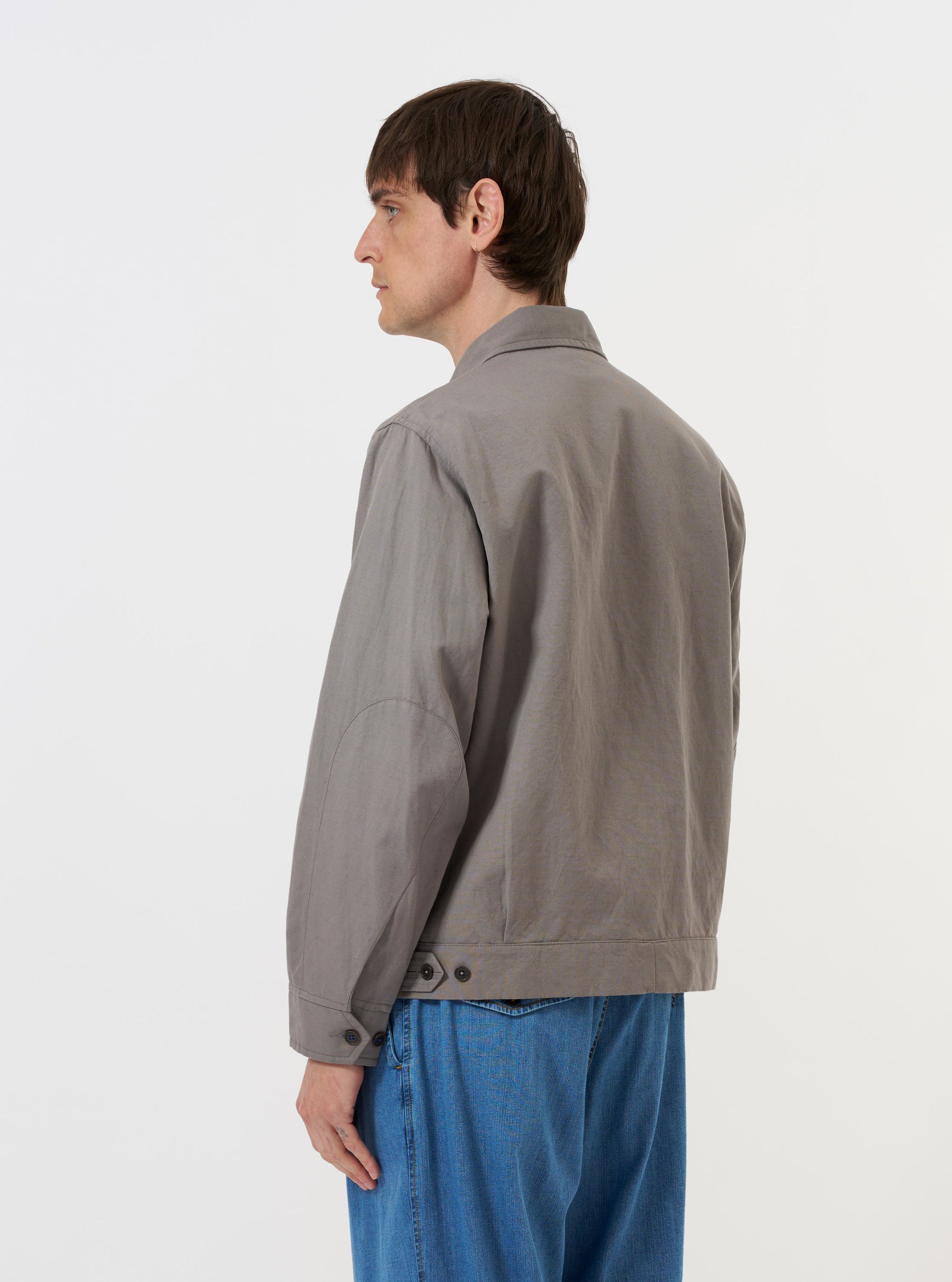Mid Grey Linen Slub Weave E130 Jacket