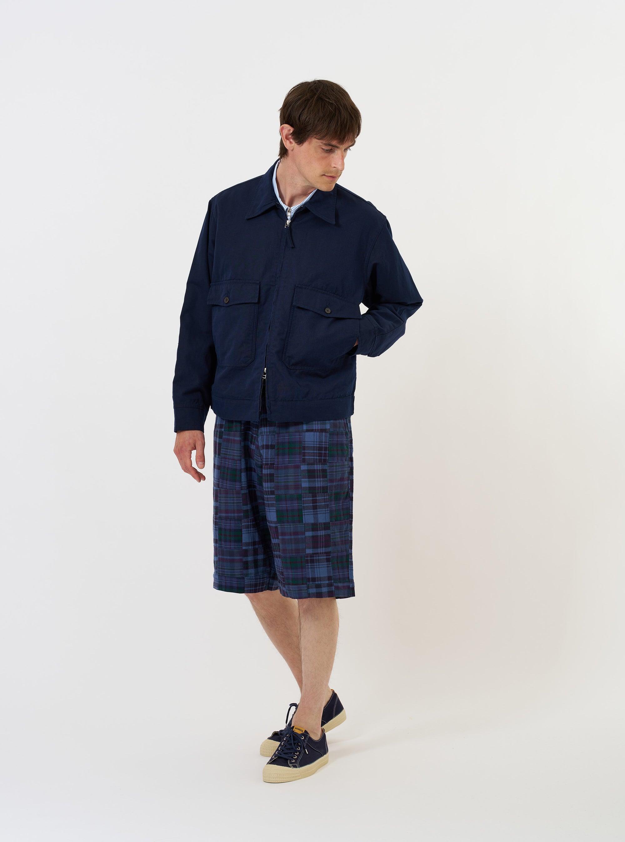 Navy Linen Slub Weave E130 Jacket