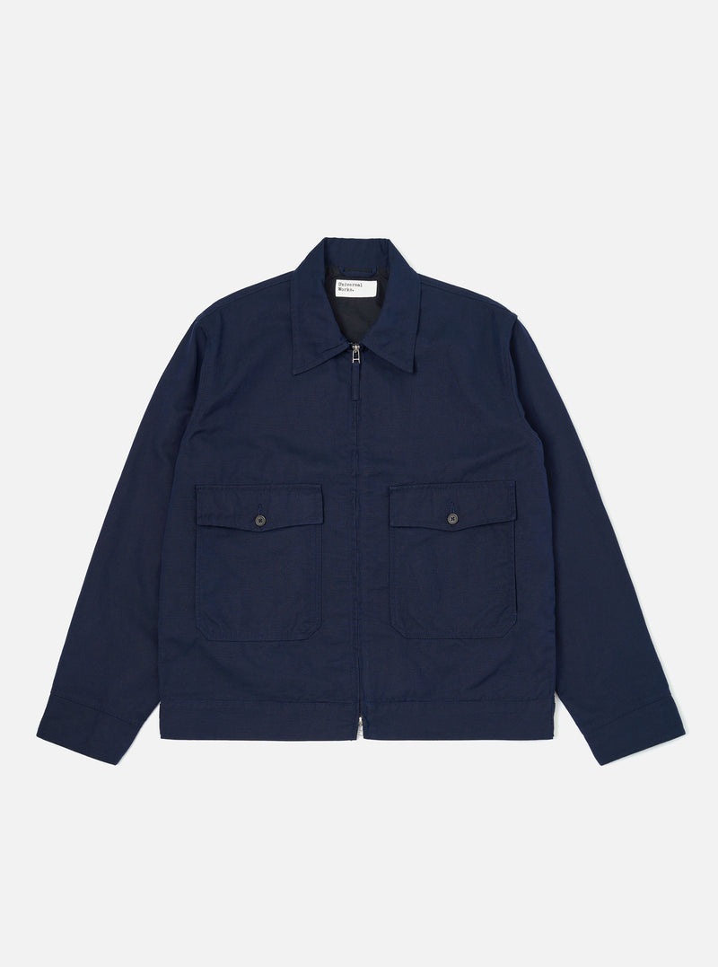 Navy Linen Slub Weave E130 Jacket