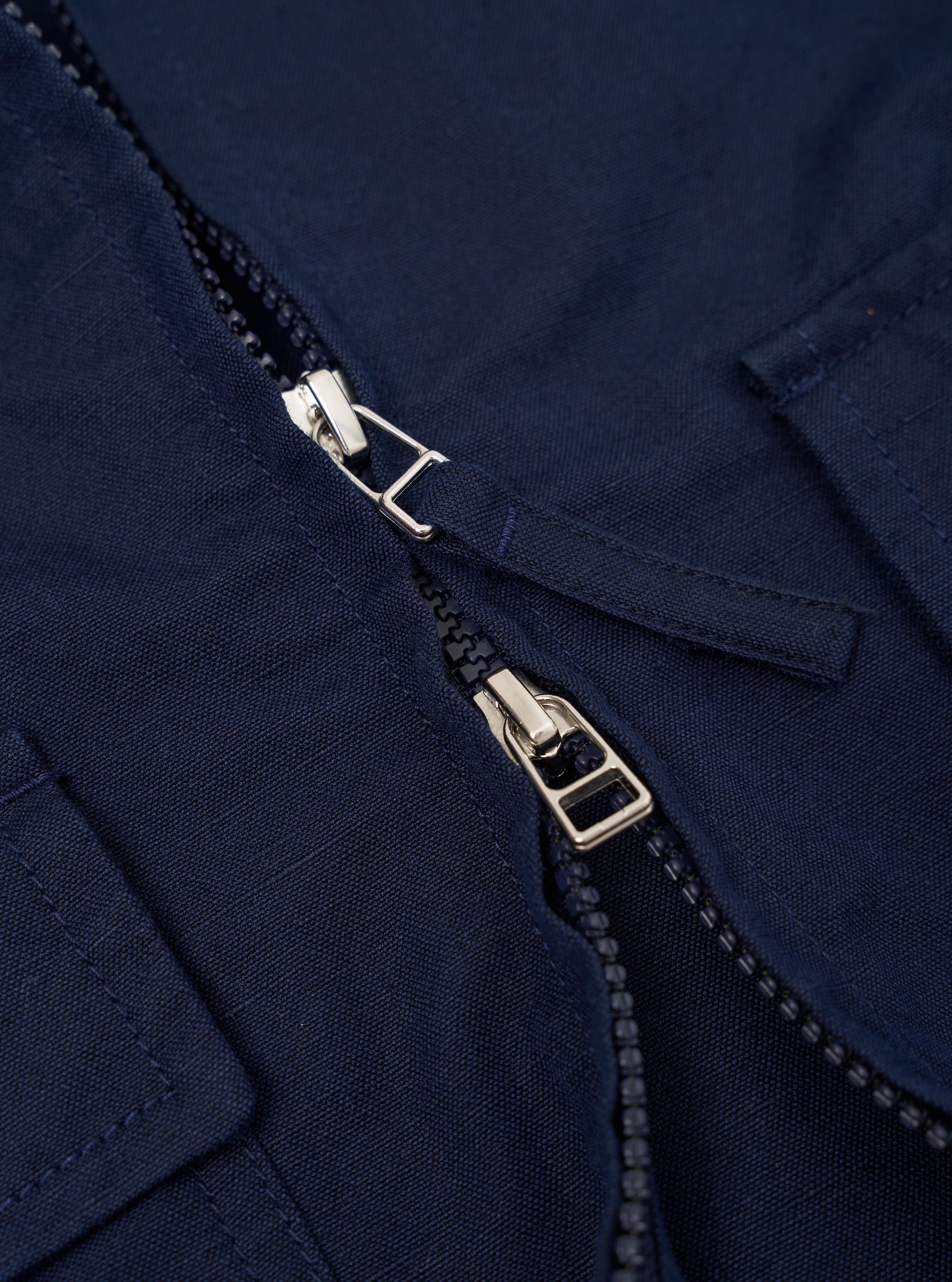 Navy Linen Slub Weave E130 Jacket