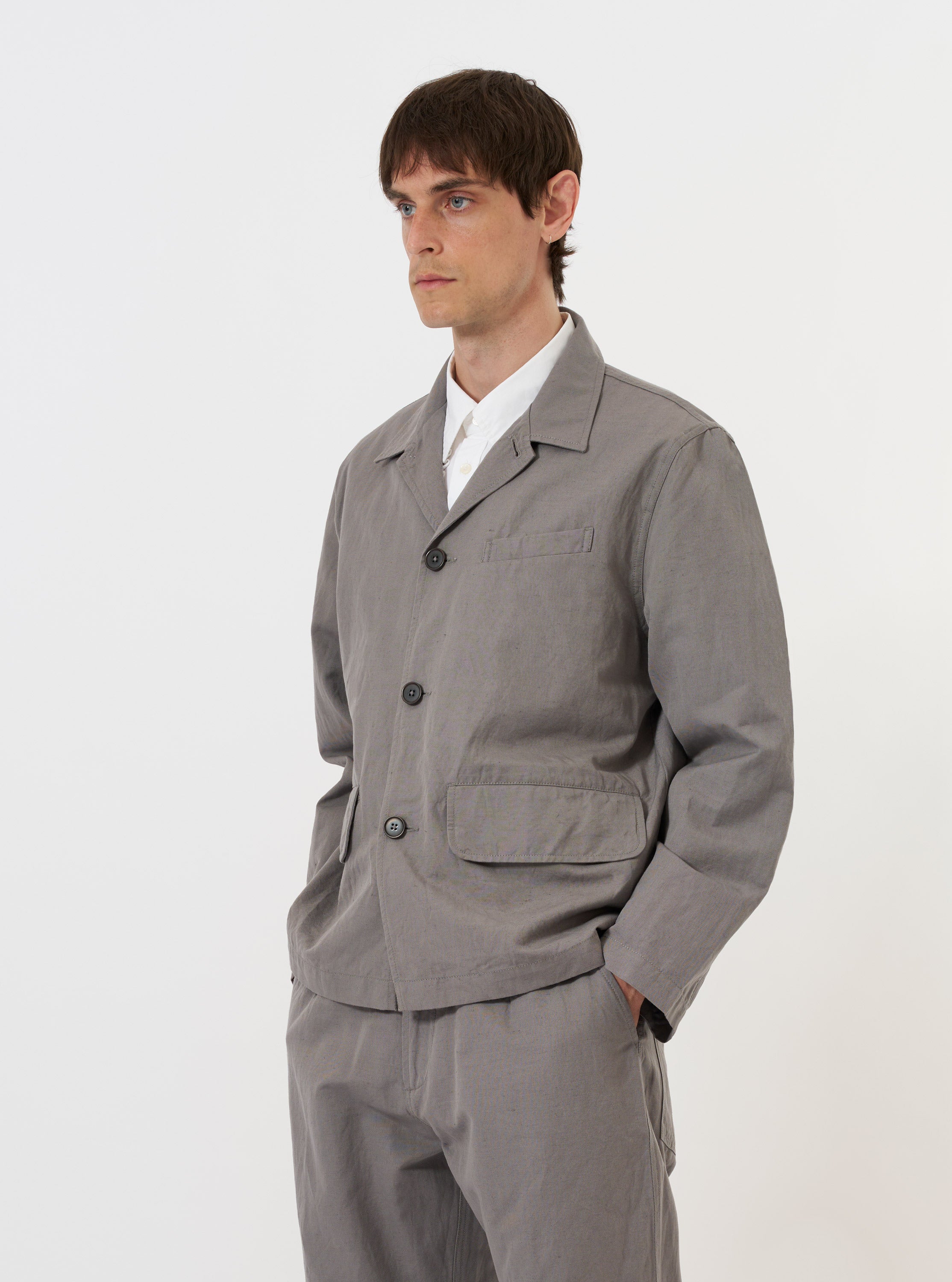 Men's Mid Grey Linen Franck Jacket – Universal Works