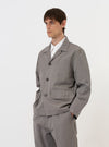 Mid Grey Linen Slub Weave Franck Jacket