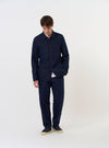 Navy Linen Slub Weave Bakers Jacket