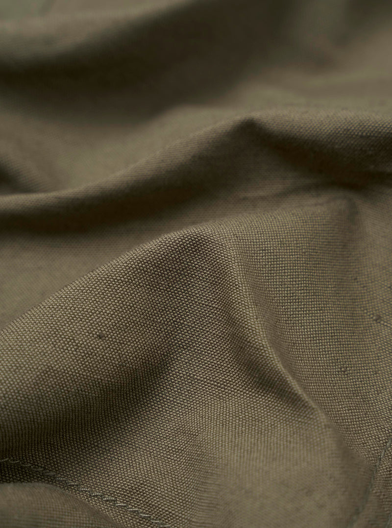 Olive Linen Slub Weave Bakers Jacket