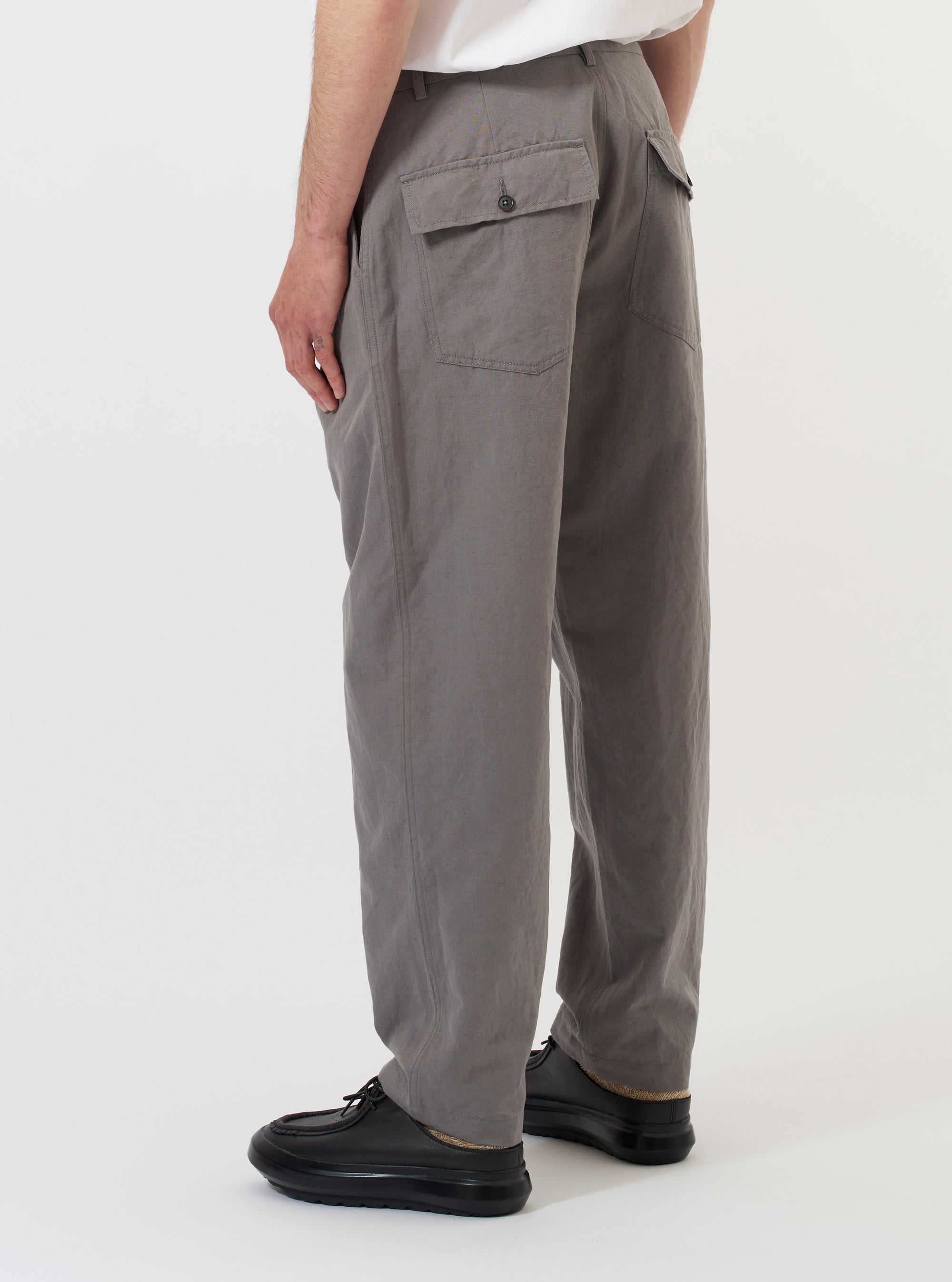 Mid Grey Linen Slub Weave Dizzy Trouser