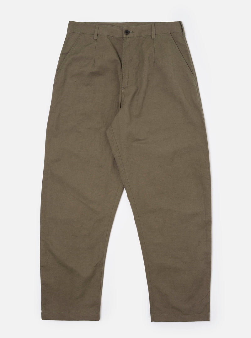 Olive Linen Slub Weave Dizzy Trouser