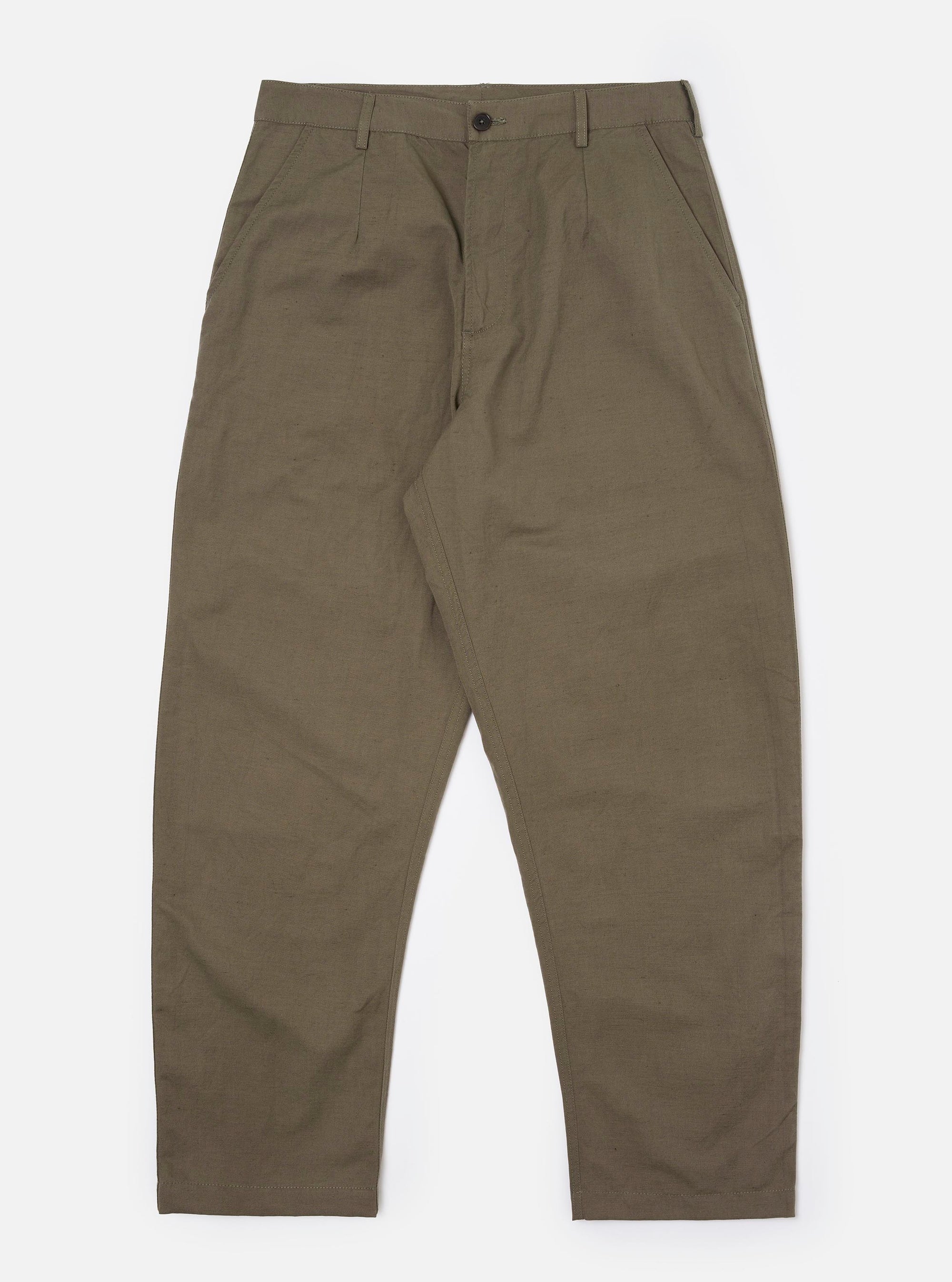 Olive Linen Slub Weave Dizzy Trouser