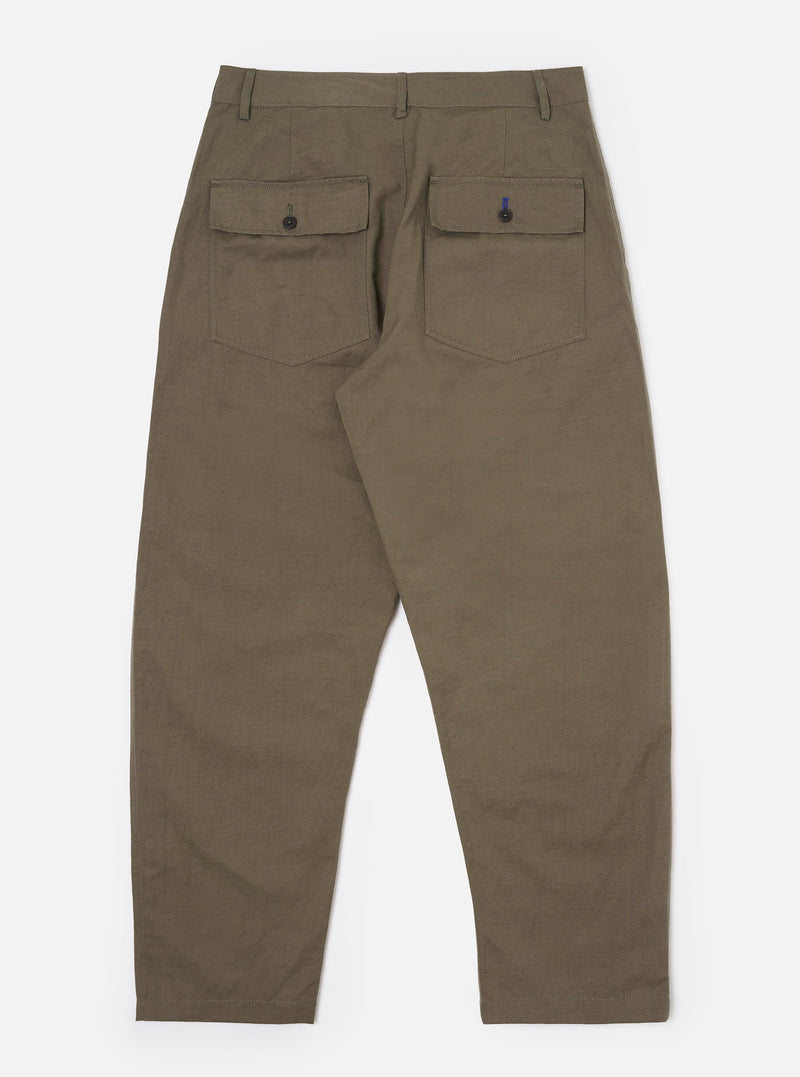 Olive Linen Slub Weave Dizzy Trouser