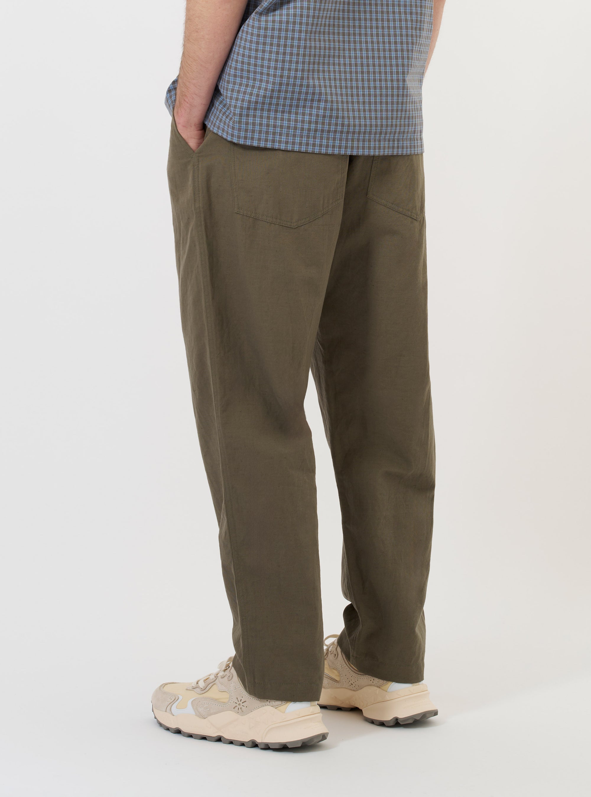 Olive Linen Slub Weave Dizzy Trouser