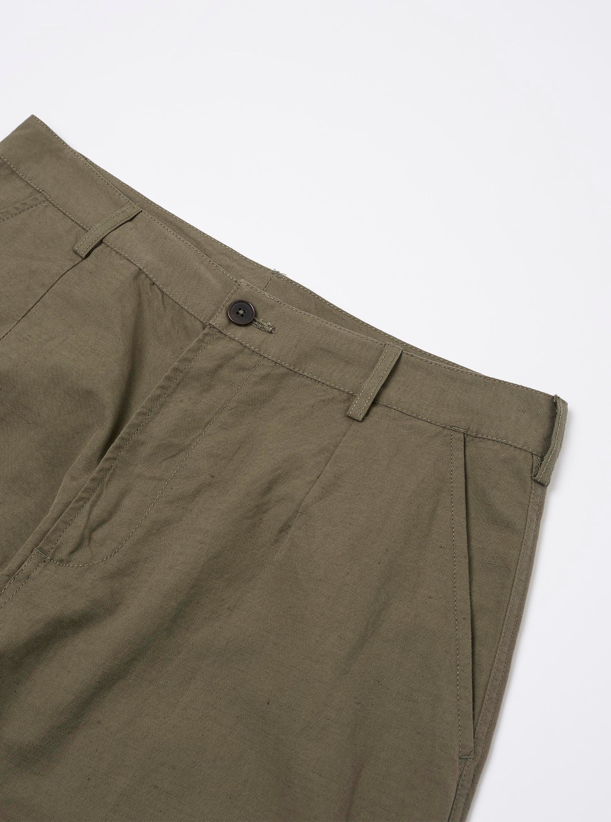 Olive Linen Slub Weave Dizzy Trouser