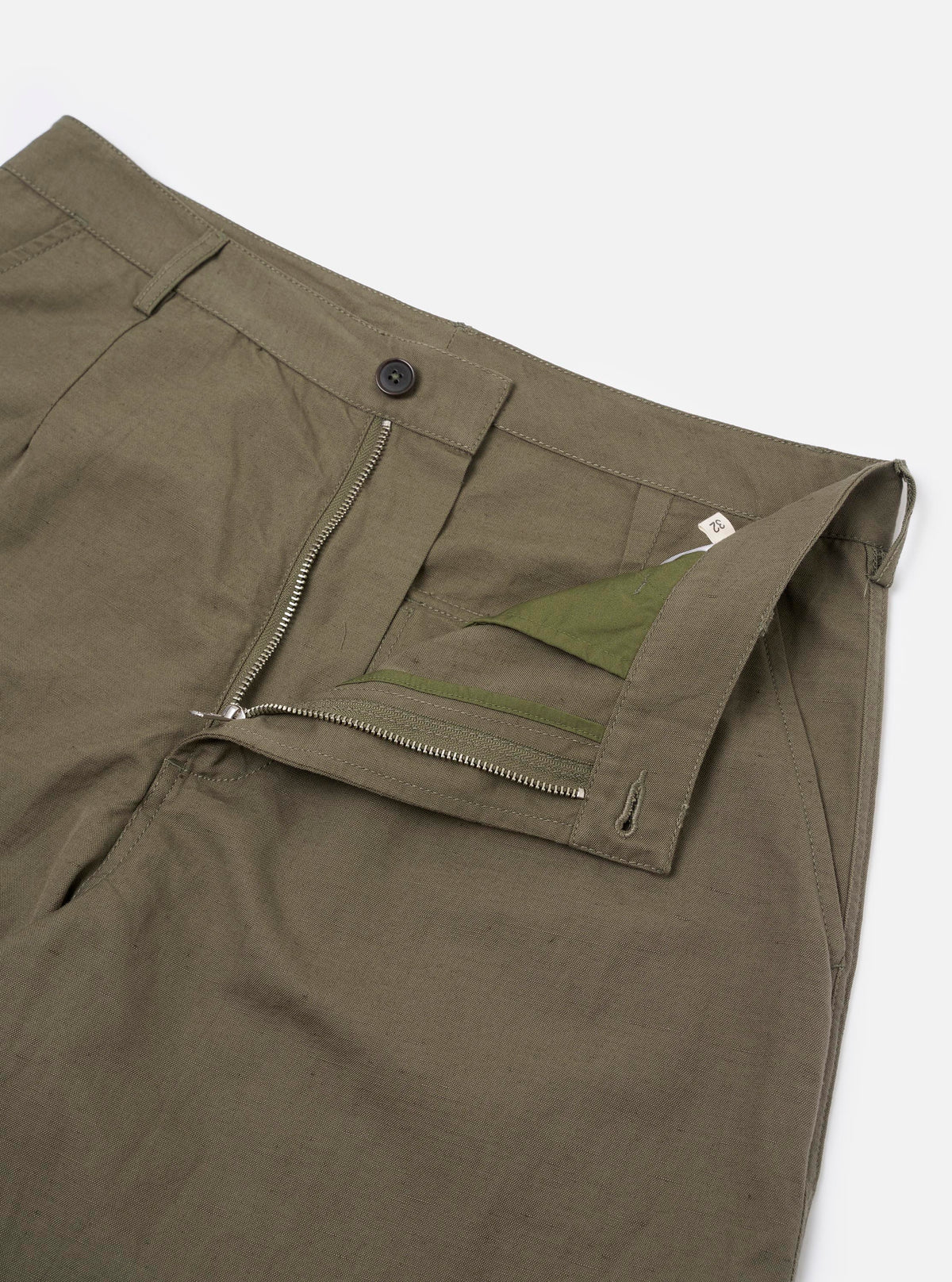 Olive Linen Slub Weave Dizzy Trouser