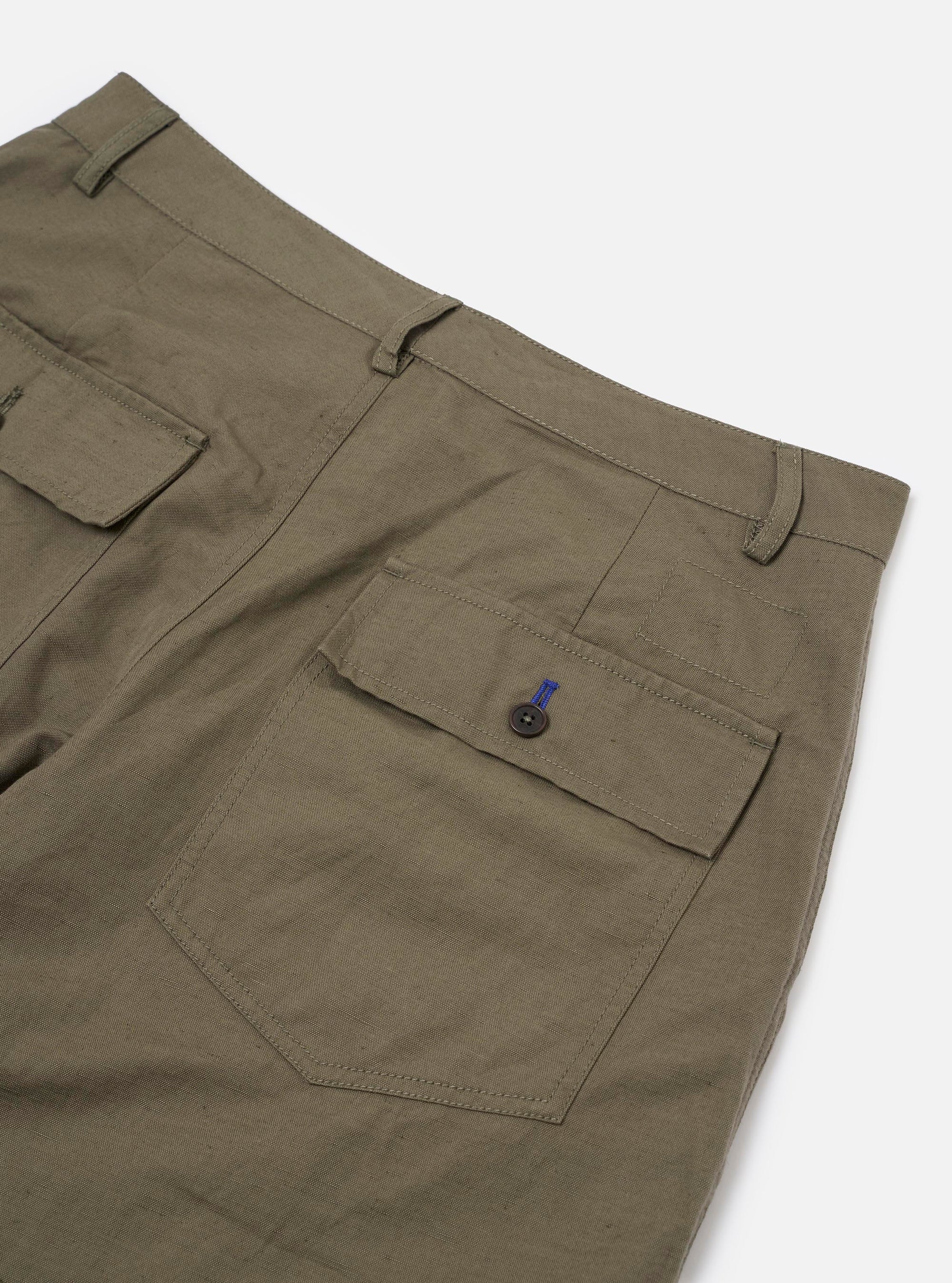 Olive Linen Slub Weave Dizzy Trouser