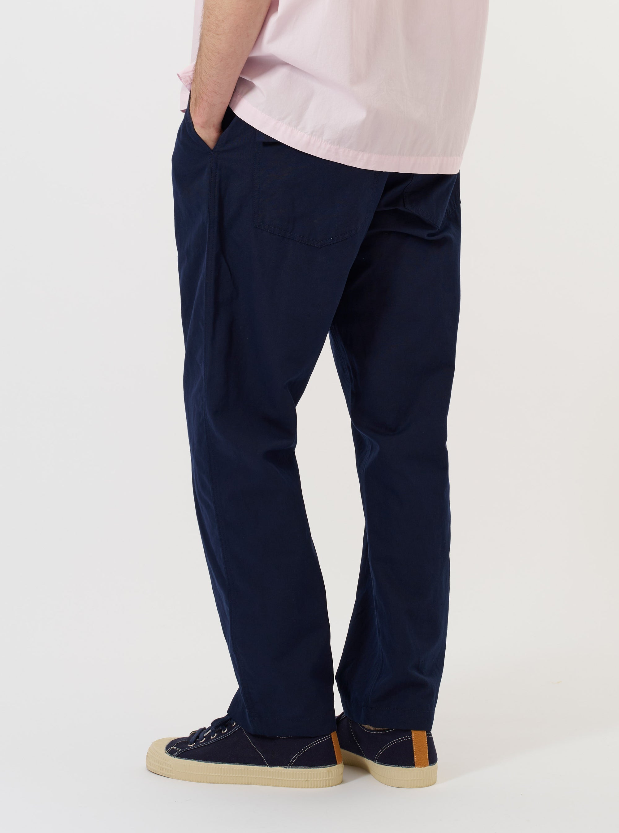 Navy Linen Slub Weave Dizzy Trouser