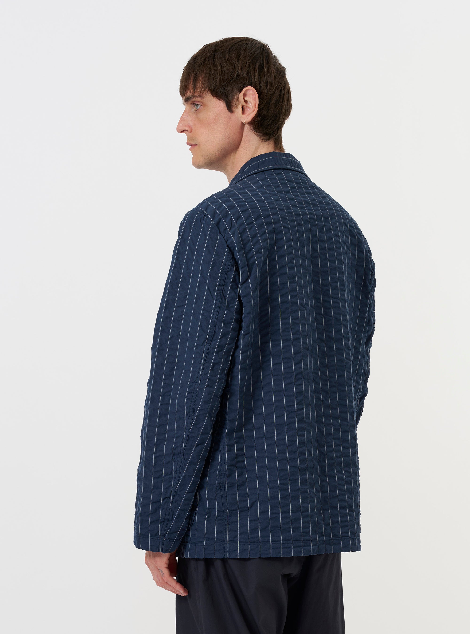 Navy Chester Stripe Two Button Jacket