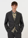 Charcoal Seattle Cotton Two Button Jacket