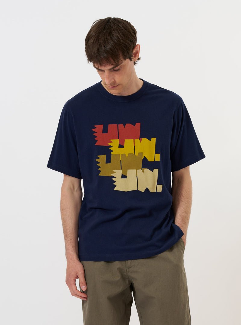 Navy Single Jersey Multi UW Print Multi UW Print Tee