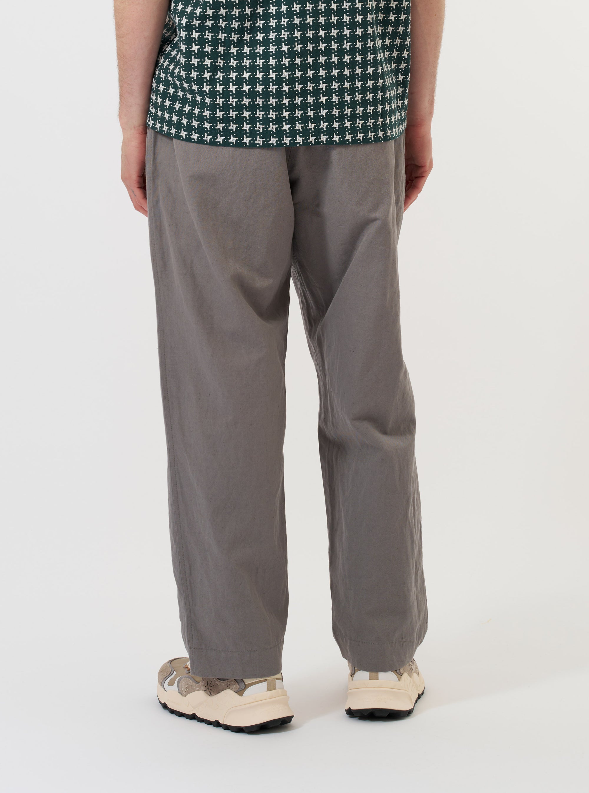 Mid Grey Linen Slub Weave Oxford Pant