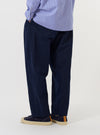 Navy Linen Slub Weave Oxford Pant