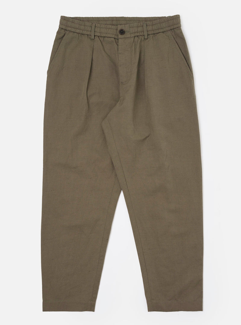 Olive Linen Slub Weave Oxford Pant