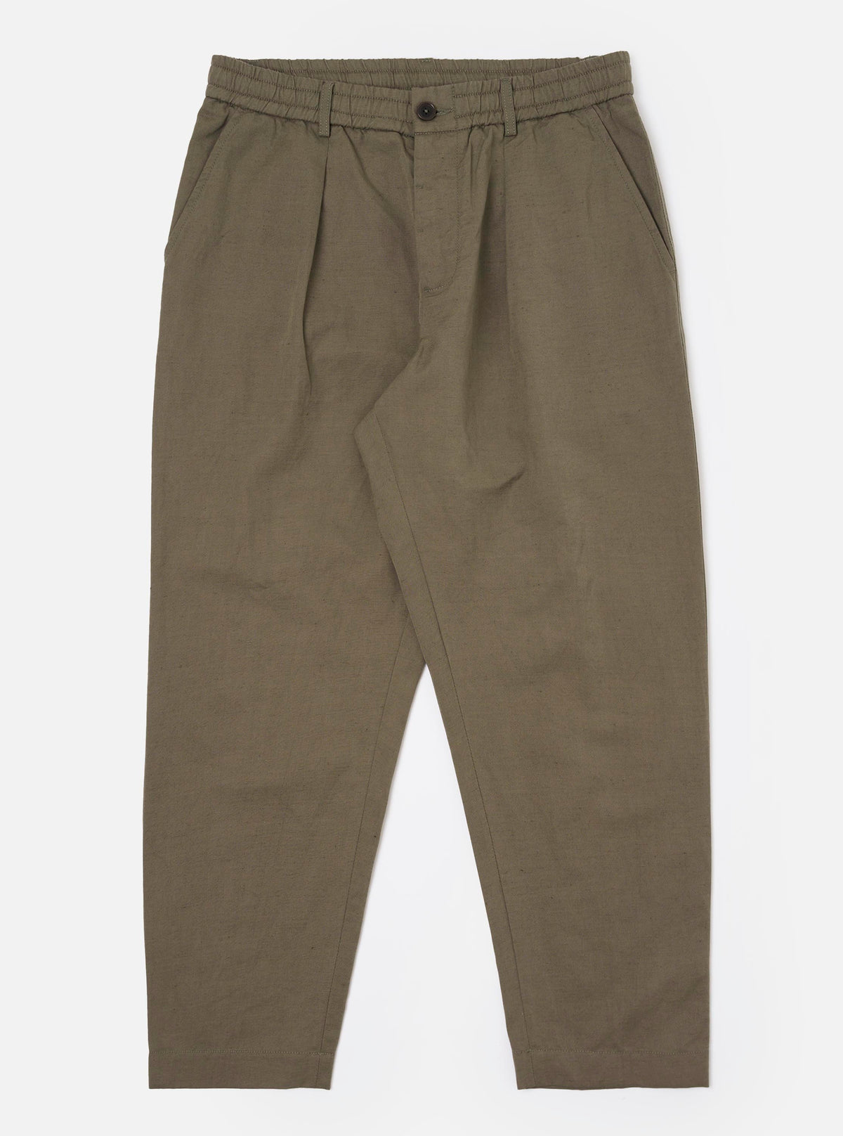 Olive Linen Slub Weave Oxford Pant