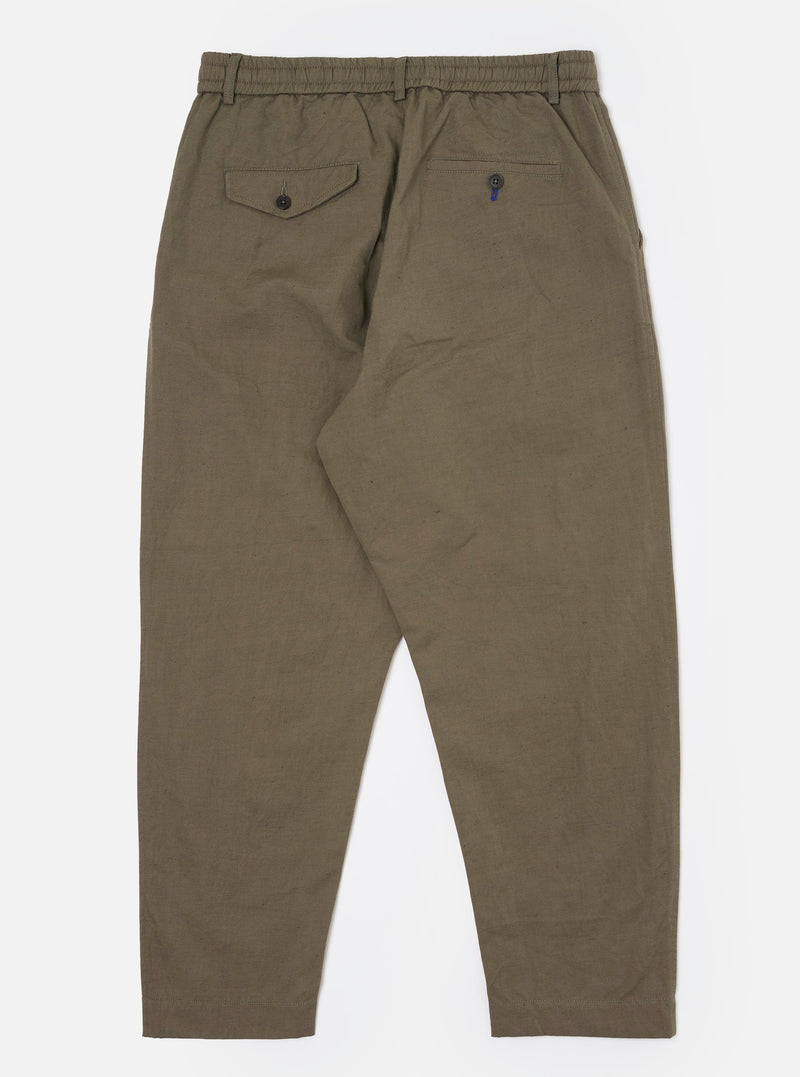 Olive Linen Slub Weave Oxford Pant