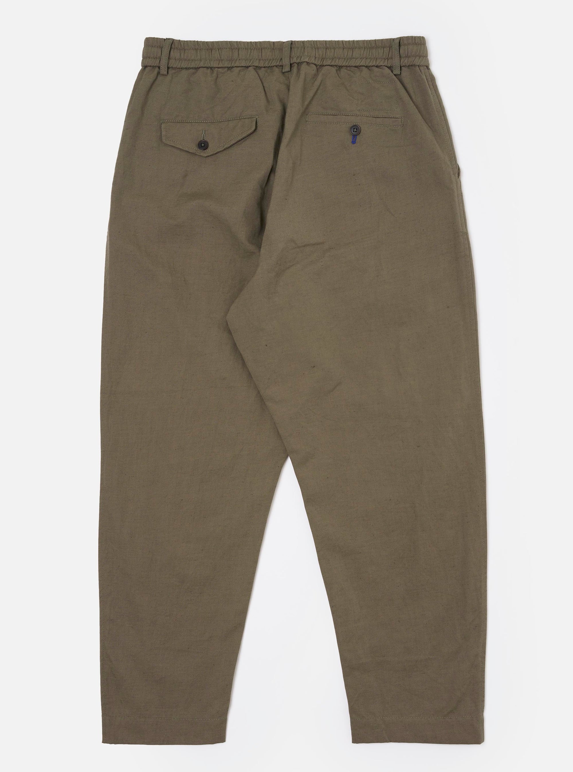 Olive Linen Slub Weave Oxford Pant