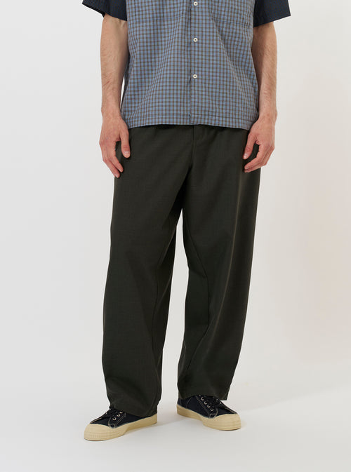 Olive Marl Tropical Suiting Dutch Pant