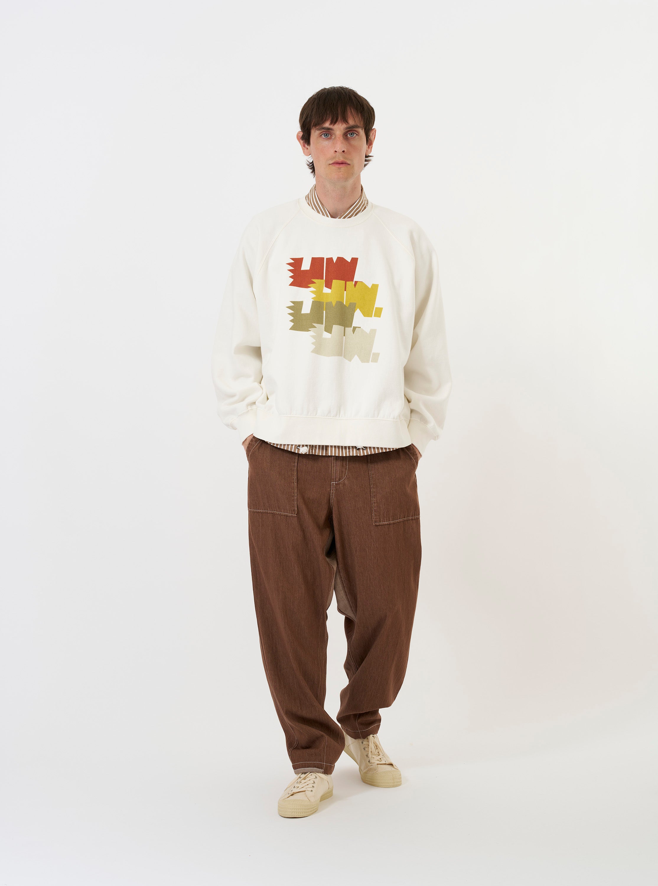 Men's Ecru Brush Back Sweat FM Raglan Sweatshirt – Universal Works