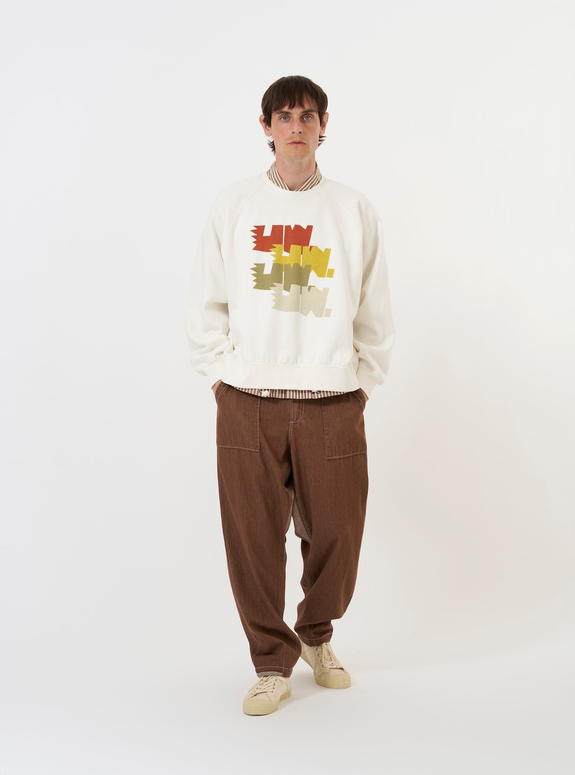 Ecru Brush Back Sweat FM Raglan Sweatshirt