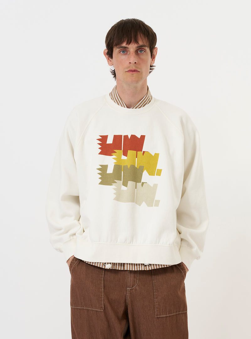 Ecru Brush Back Sweat FM Raglan Sweatshirt