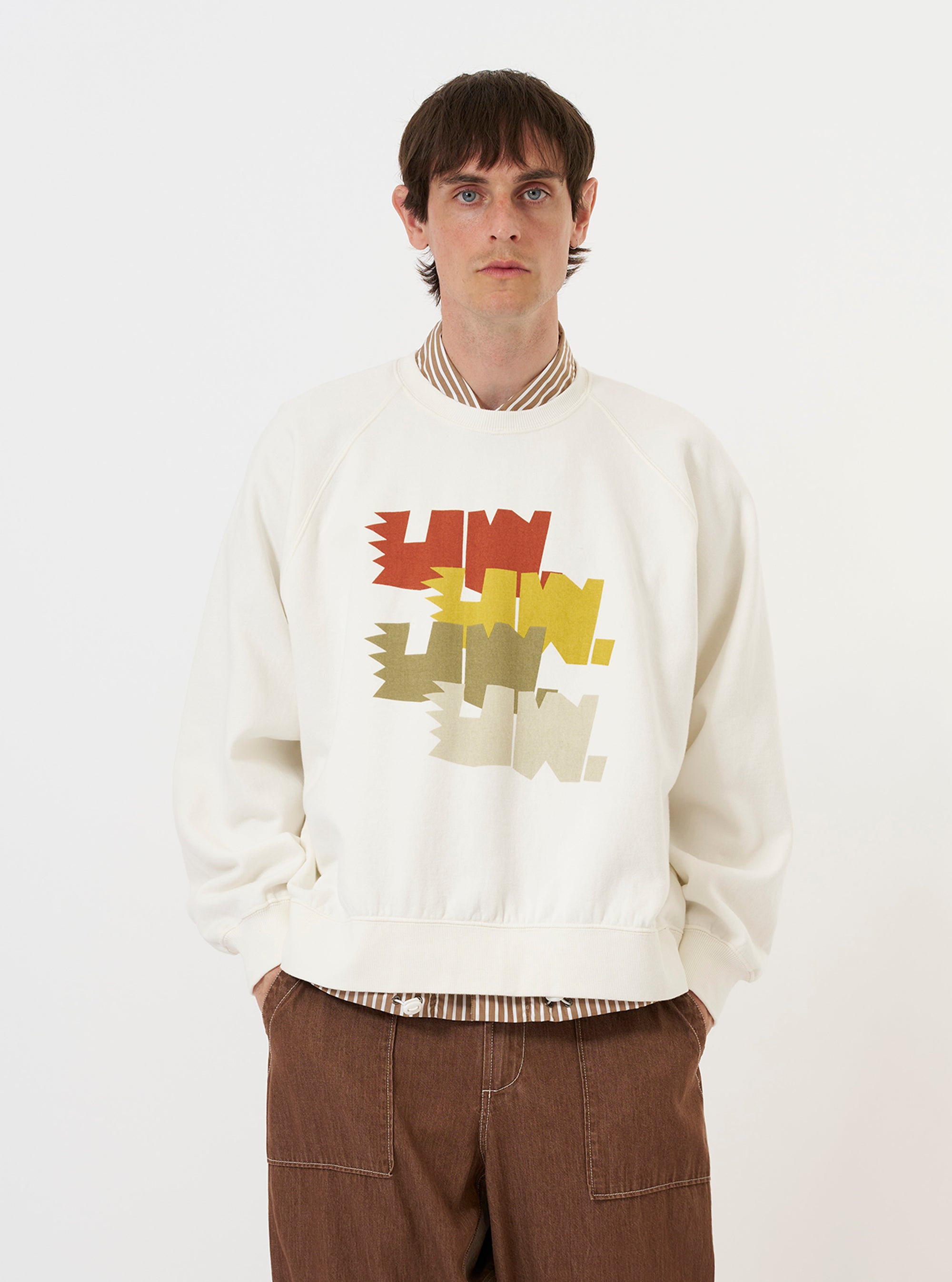 Ecru Brush Back Sweat FM Raglan Sweatshirt