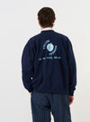 Navy Brush Back Sweat FM Raglan Sweatshirt