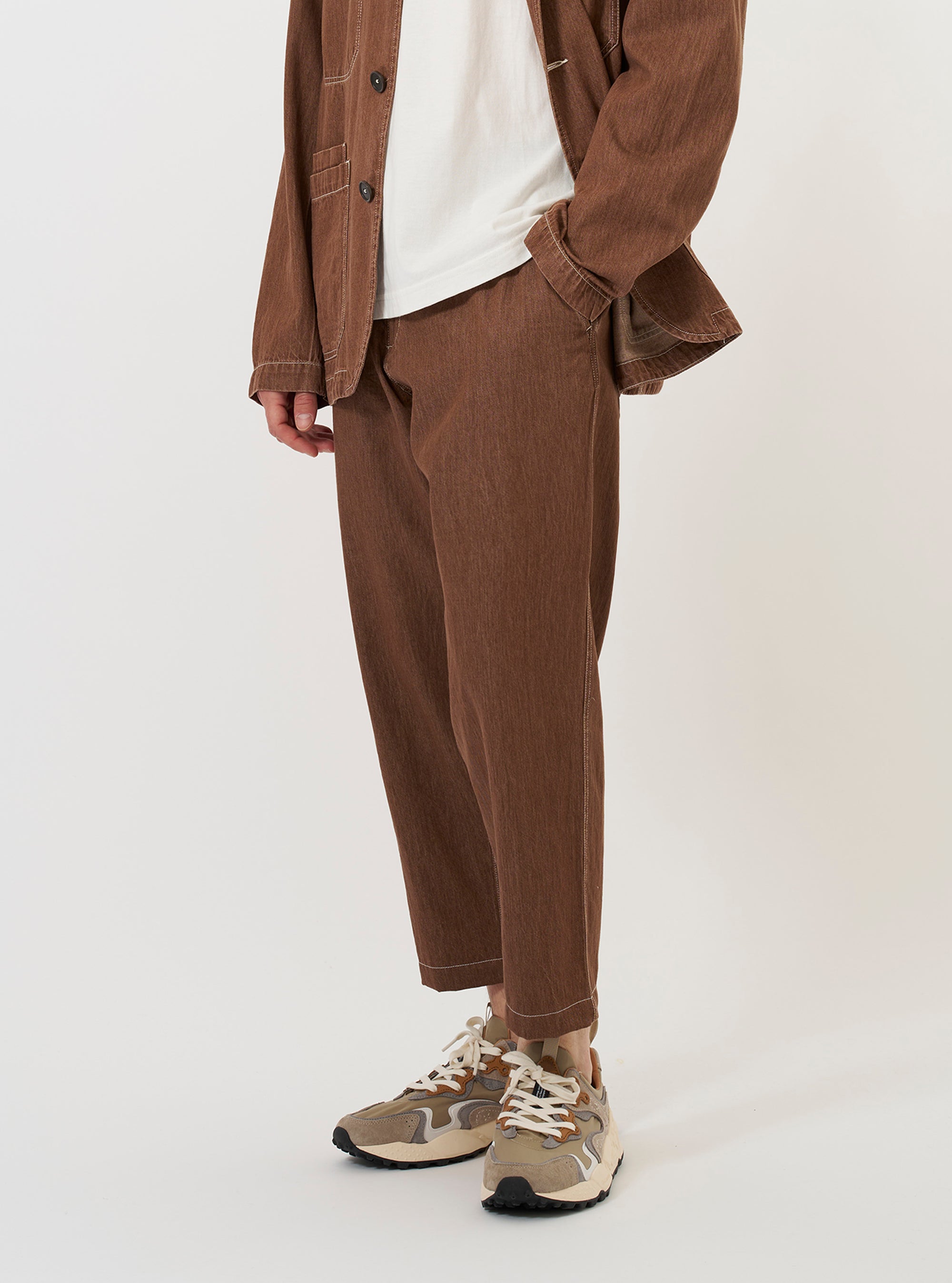 Brown Meco Denim Hi Water Trouser