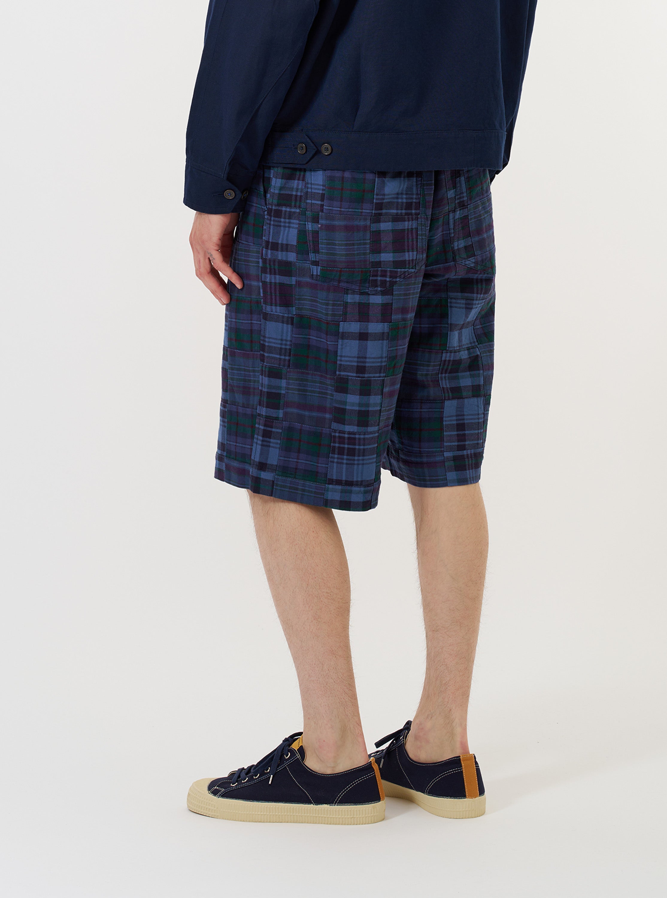Men's Navy Madras Patchwork Vacation Short – Universal Works Men's Navy Madras Patchwork Vacation Short – Universal Works