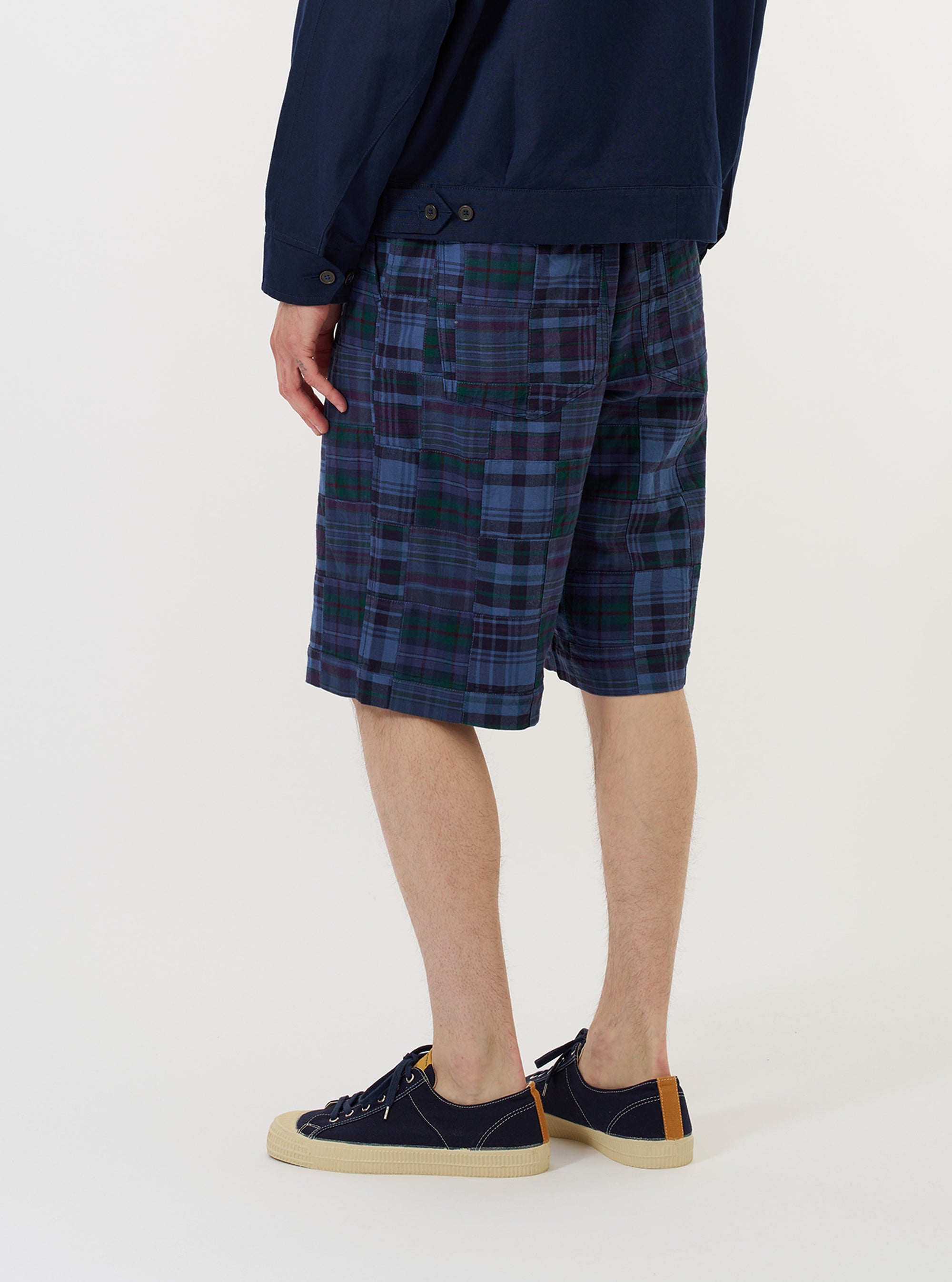 Navy Madras Patchwork Vacation Short
